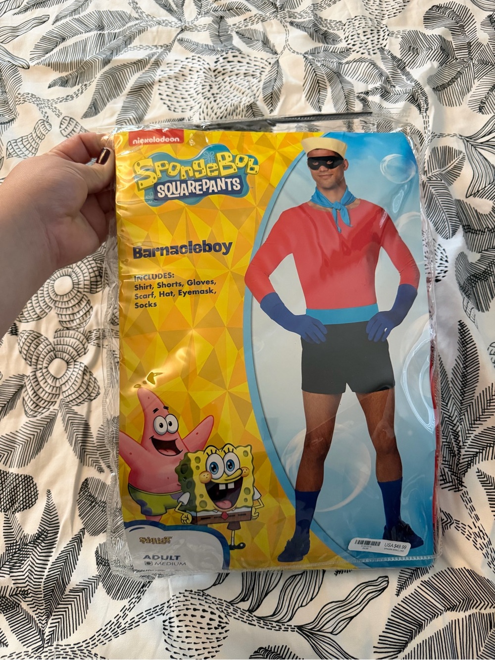 Spirit SpongeBob SquarePants Barnacleboy Costume - Red, Blue, Black